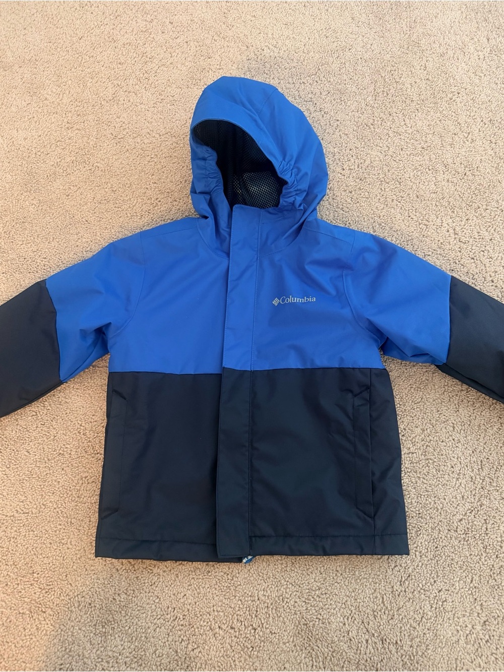 Columbia Kids Blue and Navy Hooded Raincoat